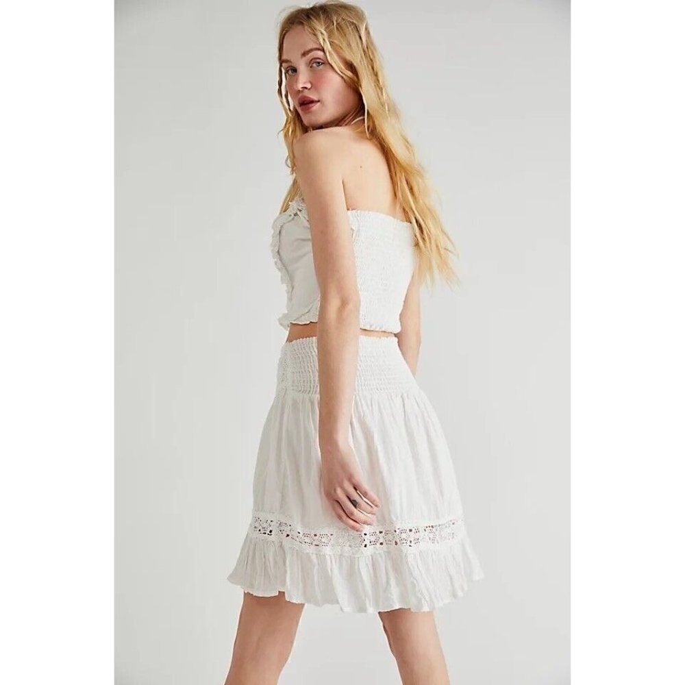 NWT FREE PEOPLE X JENS PIRATE BOOTY BREAK ON THROUGH MINI SKIRT IVORY - Picture 5 of 6